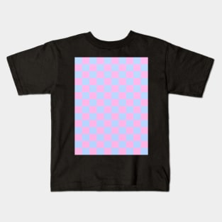 Blue and Pink Checkered Pattern Kids T-Shirt